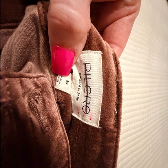 Pilcro Embellished Brown Velvet Wide Leg Pants - Picture 3 of 4